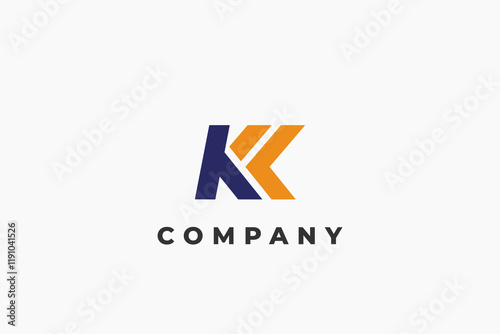 triple letter k arrow logo business delivery expedition