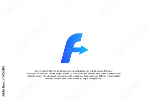 letter f and arrow modern business simple logo delivery expedition