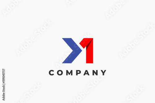letter x m arrow next icon expedition delivery logo