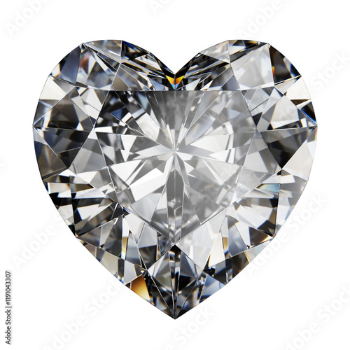 Obraz na plátně A brilliant heart on a white background
