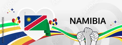 Namibia Independence Day modern greeting banner. 21 March Happy Namibia National Day. Holidays abstract concept. Great for event like carnival, feast poster, support, culture and tourism