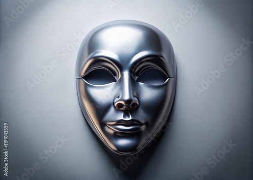 Silver Mask Concealing Reality - Drone Aerial View Isolated
