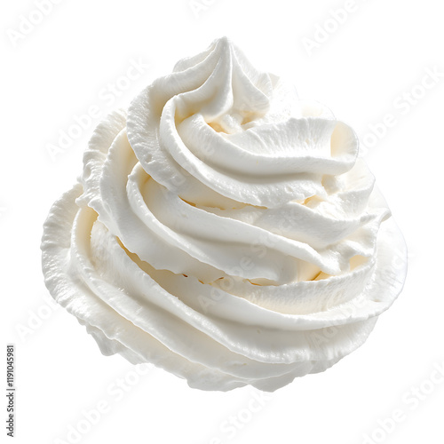 Creamy Swirl of Whipped Cream a Delectable Dessert Topping photo