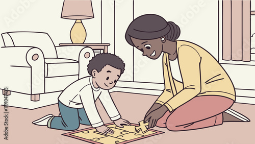 Puzzle Time: Mother and Child Bonding at Home. Perfect for: Family Nights, Rainy Days, Home Activities