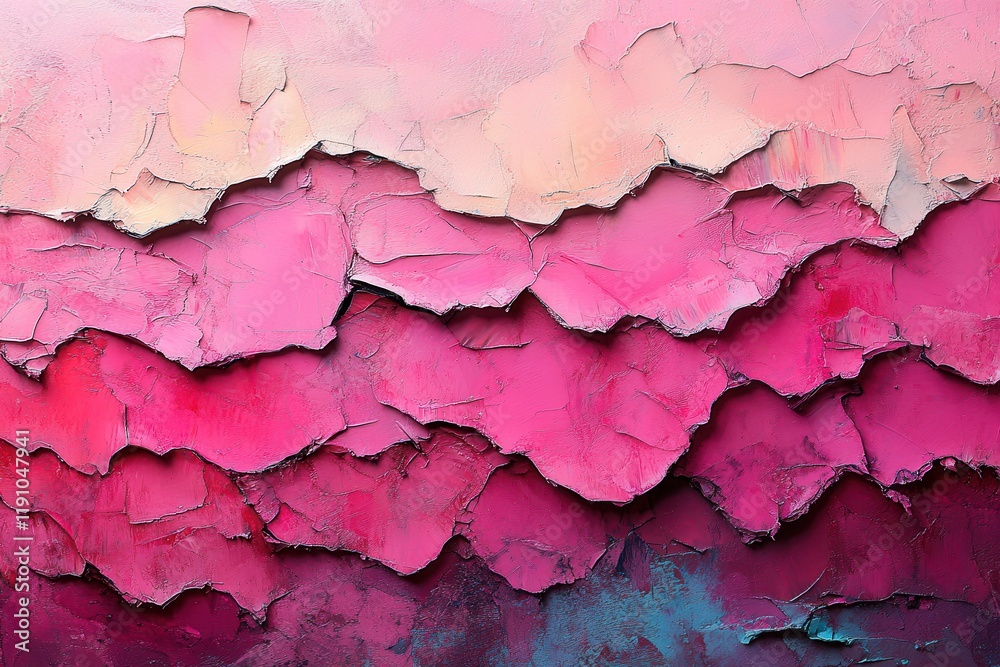 Colorful abstract layers of pink hues combined with textured waves showcasing artistic expression and creativity in a serene composition Colorful abstract layers of pink hues combined with textured waves showcasing artistic expression and creativity in a serene composition