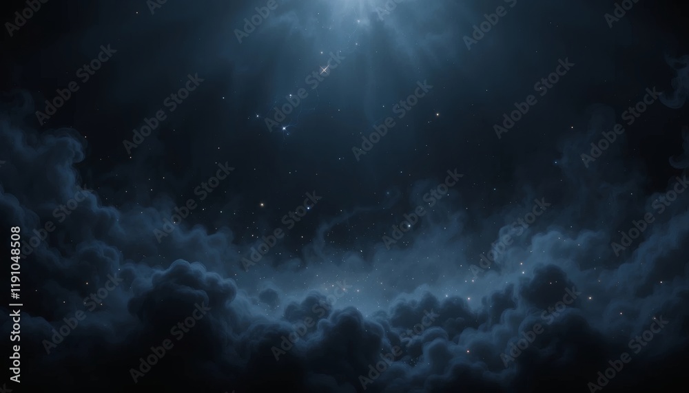 Fototapeta premium Celestial Night: A Serene Vision of Starry Clouds
