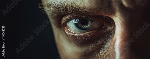 Man showing suspicion and distrust with intense stare