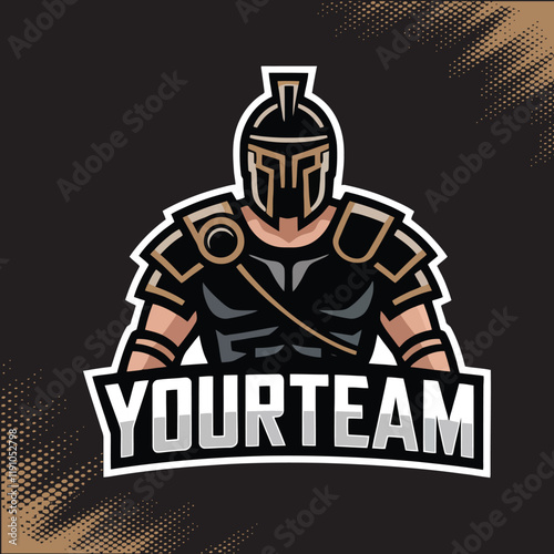 Gladiator Roma Shield Mascot Team Esports Logo