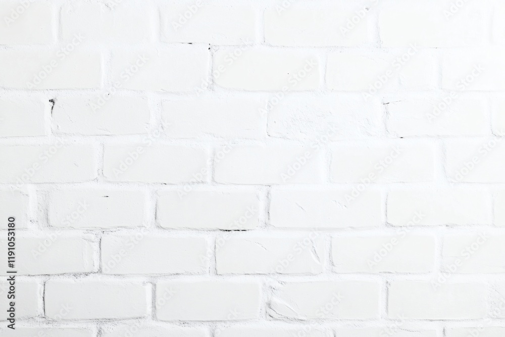 Naklejka premium Clean white brick wall with horizontal pattern and visible mortar lines