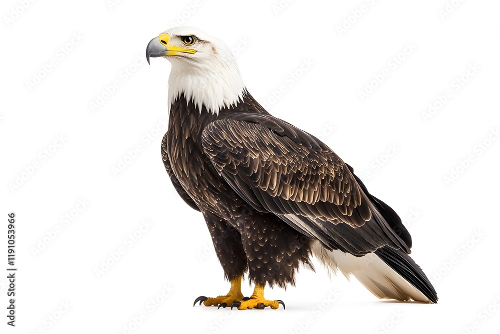 Naklejka premium Majestic Bald Eagle Soaring High Above