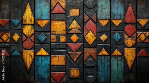 Tribal patterns and abstract African art represent murals, indigenous cultures, geometric wallpapers, ancient illustrations, paintings, traditional designs, decorations, and artwork photo