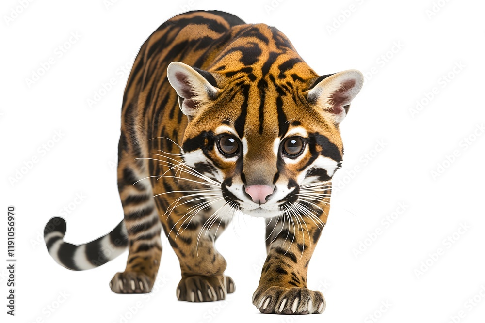 Obraz premium Ocelot's Prowl: Wildcat's Graceful Walk
