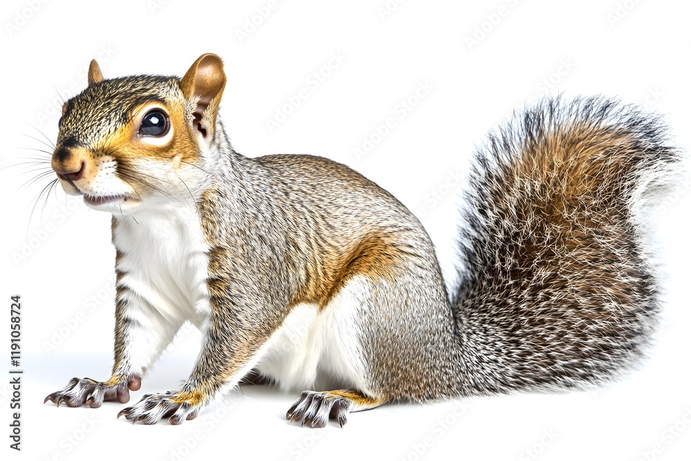 Fototapeta premium Squirrel: Agile Tree Climber's Anatomy, Close-Up