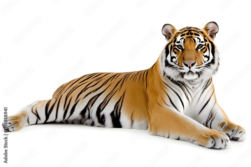 Obraz premium Majestic Tiger: Wild Cat Resting Gracefully