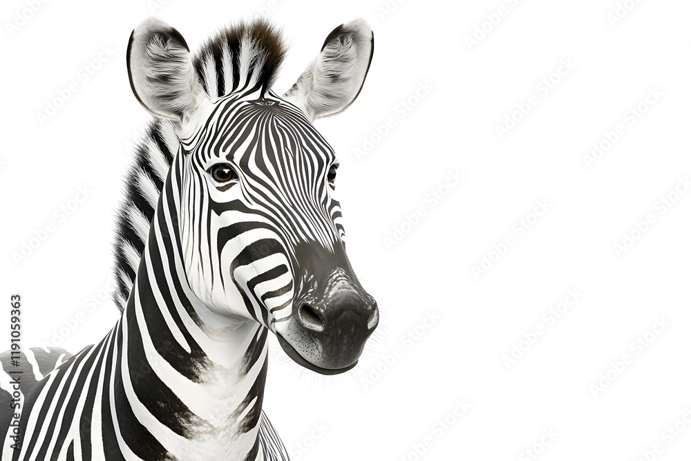 Fototapeta premium Stripes of the Plains Zebra: Close-Up View