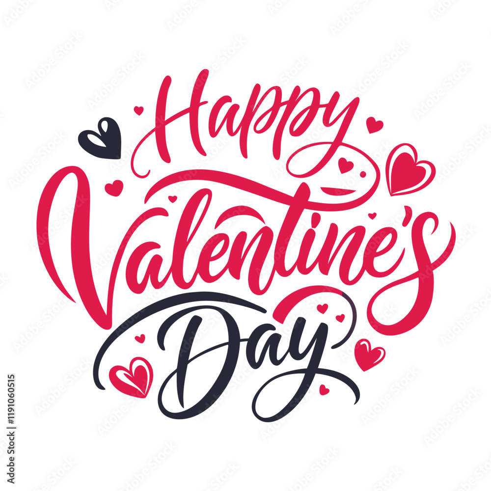 Fototapeta premium a unique 'Happy Valentine's Day' design with a blend of modern elegance and romantic charm. Incorporate a romantic heart element to enhance the festive feel.