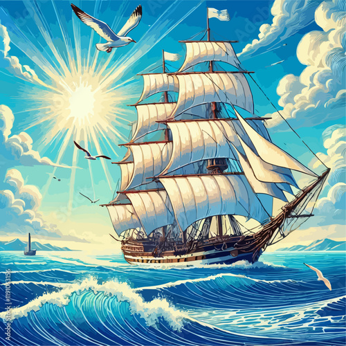 ship in the sea