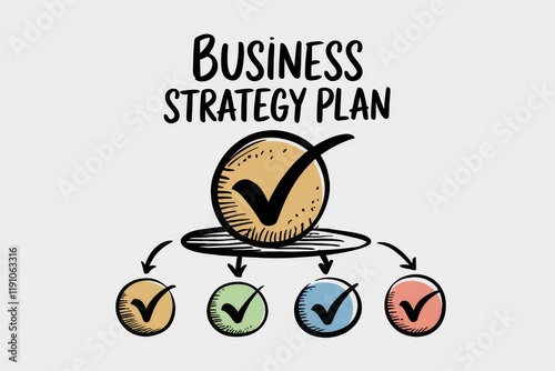 Business Strategy Plan Achieved Through Stepwise Goals photo