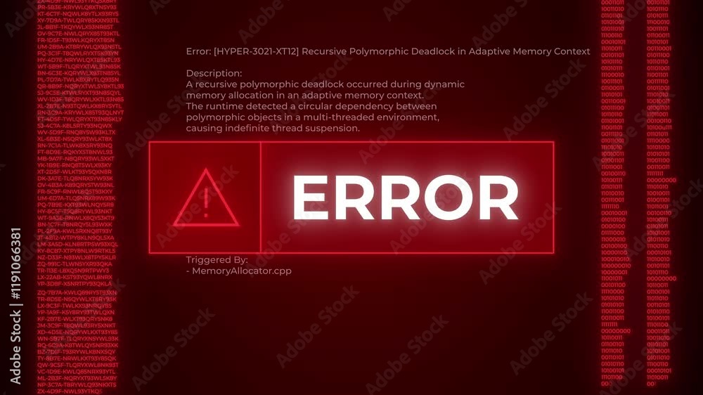 CGI template of red error message with exclamation mark on computer ...