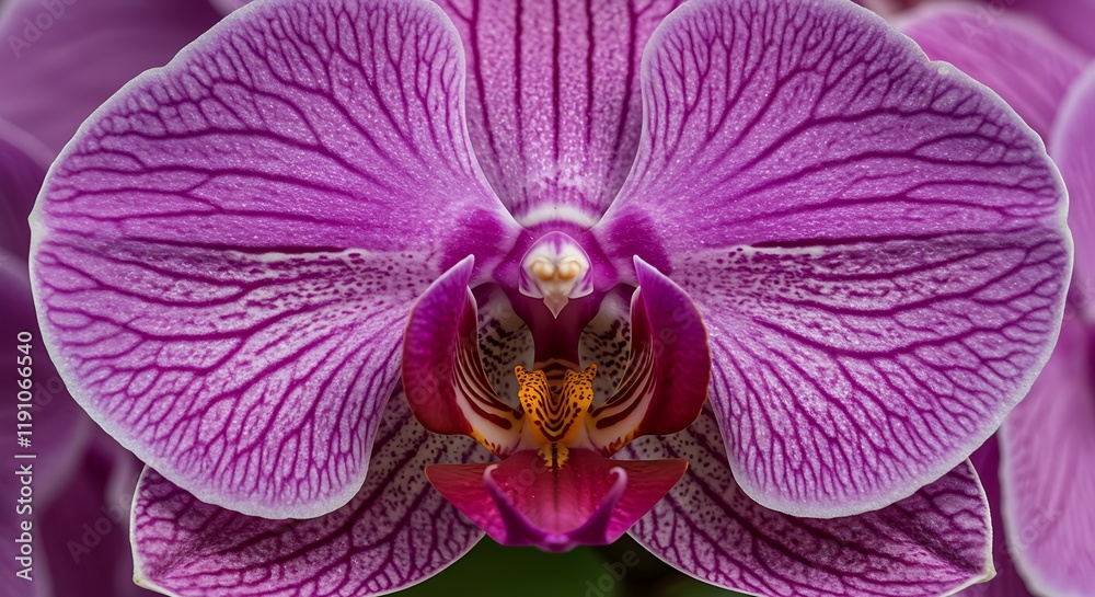 A close-up shot of a single orchid flower with intricate patterns on its petals A close-up shot of a single orchid flower with intricate patterns on its petals