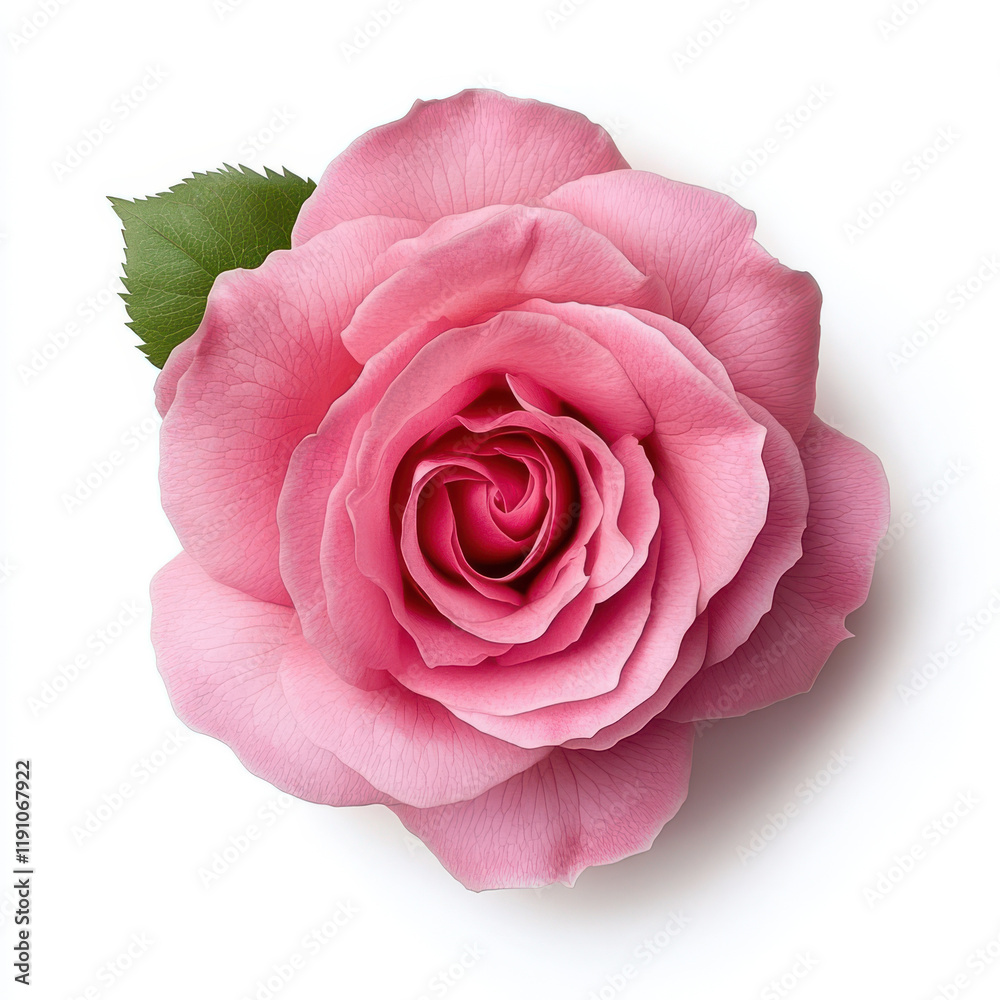 hyper realistic pink rose isolated on white background, showcasing its delicate petals and vibrant color, evokes feelings of beauty and elegance hyper realistic pink rose isolated on white background, showcasing its delicate petals and vibrant color, evokes feelings of beauty and elegance