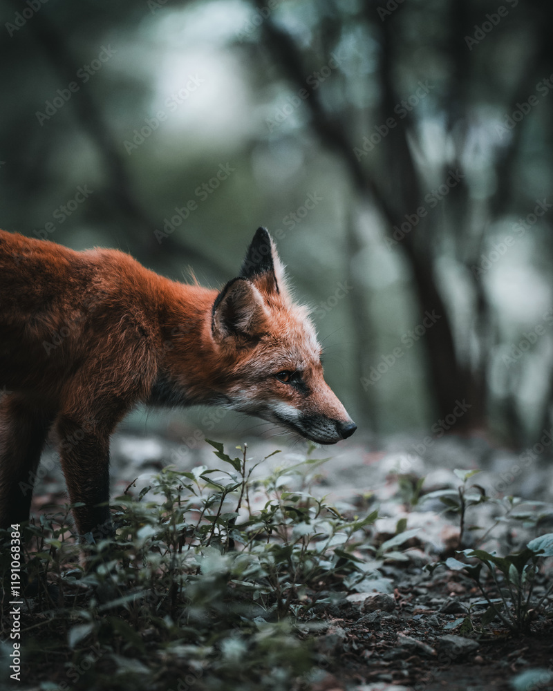 Fototapeta premium red fox in the woods