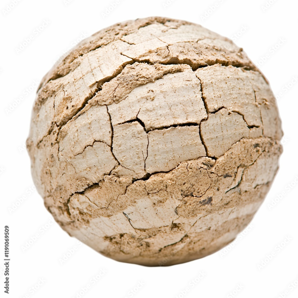 A textured, cracked spherical object resembling a natural material, emphasizing its organic appearance and earthy tones. A textured, cracked spherical object resembling a natural material, emphasizing its organic appearance and earthy tones.