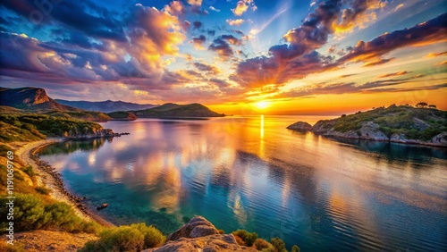 Wallpaper Mural Stunning Sardala Bay Landscape: Serene Coastal Panorama at Dawn Torontodigital.ca