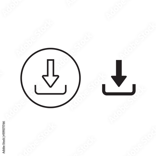 Download vector icon template. Interface illustration sign. Load internet data sign, upload logo or mark symbol