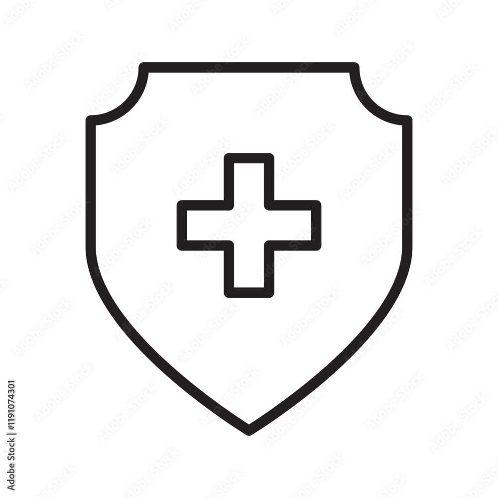 Vector shield icon. Security vector icon. Protection icon. Shield vector icon. Safety system. Healthcare. Health insurance. Medical shield. Shield with a cross. Virus. Virus protection. Guard badge.
Vector shield icon. Security vector icon. Protection icon. Shield vector icon. Safety system. Healthcare. Health insurance. Medical shield. Shield with a cross. Virus. Virus protection. Guard badge.