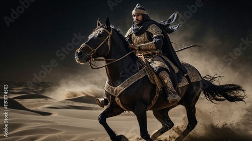 knight riding horse