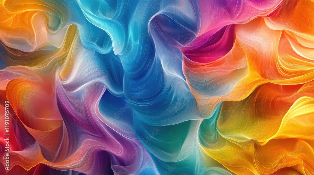 Obraz premium Abstract digital landscape featuring smooth,