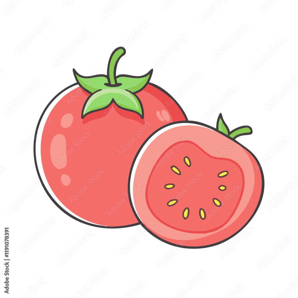 Obraz premium tomato vector icon, tomato vector illustration - simple illustration of tomato, perfect for logos and iconstomato