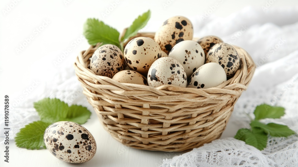 A collection of duck eggs displayed in a rustic basket, symbolizing farm freshness and sustainability. A collection of duck eggs displayed in a rustic basket, symbolizing farm freshness and sustainability.
