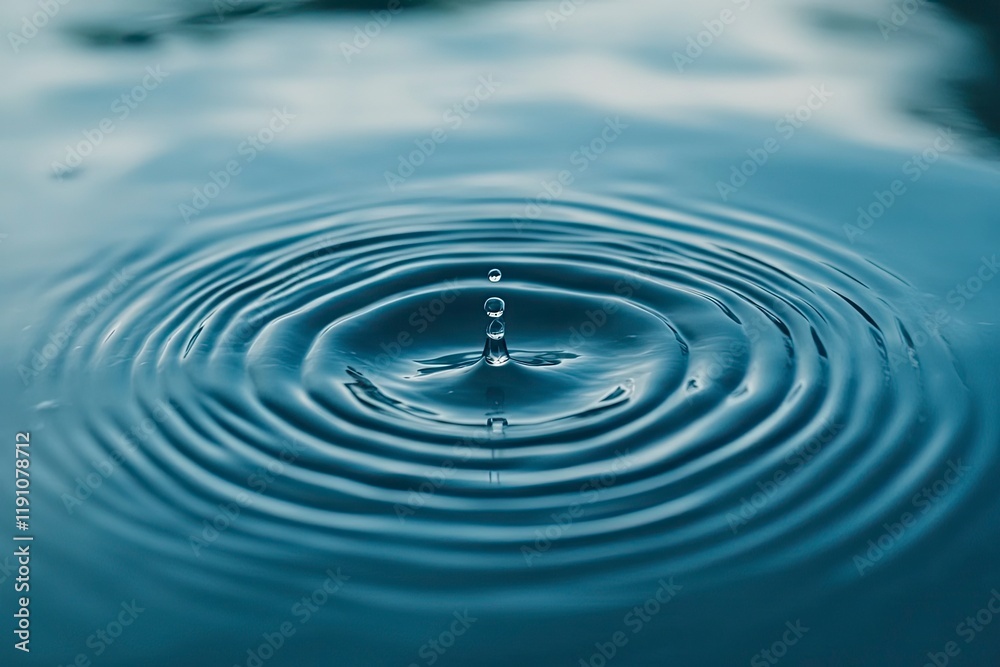 Water Drops on Blue Background. World Water Day Concept. Droplet Texture Surface. Environment Care. CSR, Corporate Social Responsibility or CSC, Corporate Social Contribution Water Drops on Blue Background. World Water Day Concept. Droplet Texture Surface. Environment Care. CSR, Corporate Social Responsibility or CSC, Corporate Social Contribution