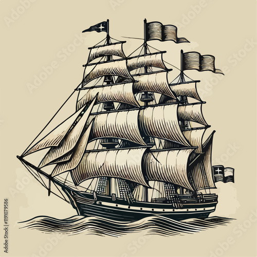 ship in the sea