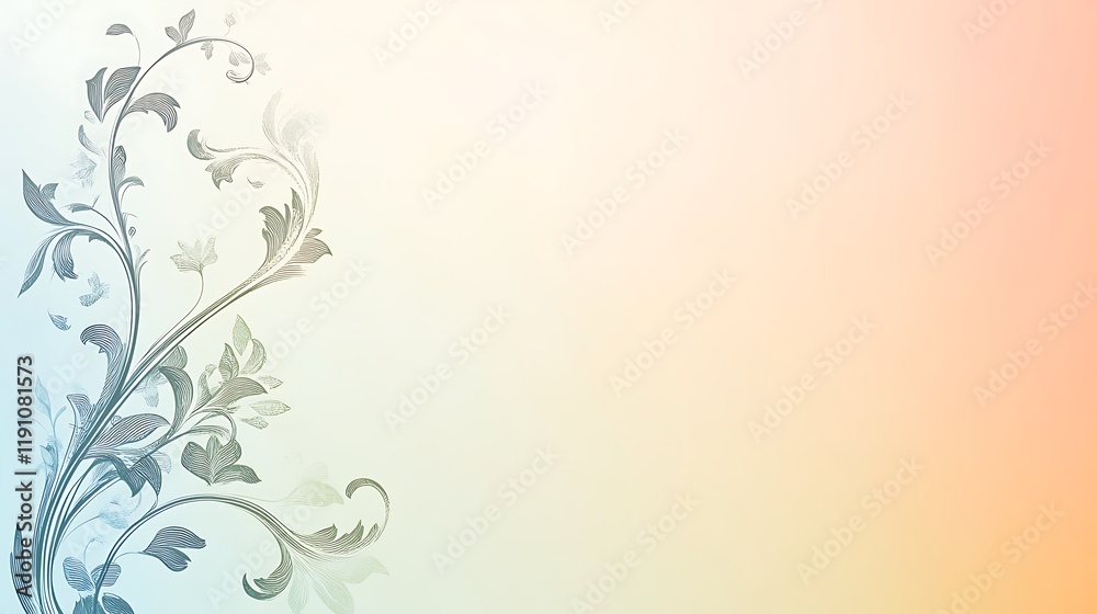 Delicate Floral Design on Pastel Background Delicate Floral Design on Pastel Background