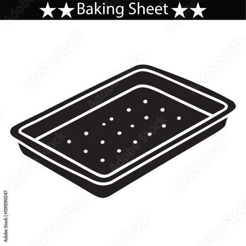 Baking sheet silhouette vector illustration