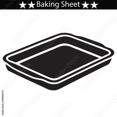 Baking sheet silhouette vector illustration