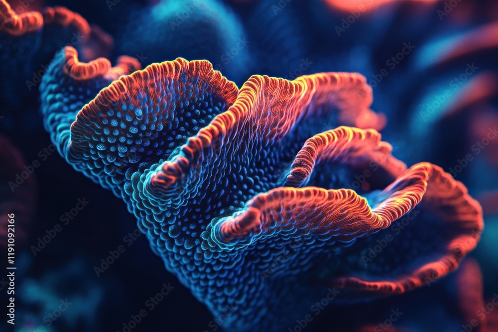 Obraz premium Vibrant reef photo captures intricate coral details in soft lighting