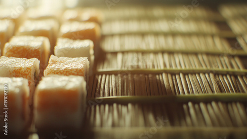 Fresh Sushi Rolls Close-Up photo