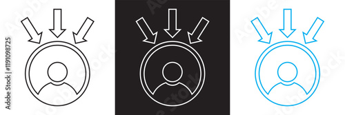 social pressure line icon. isolated on white and black background. vector illustration. EPS 10