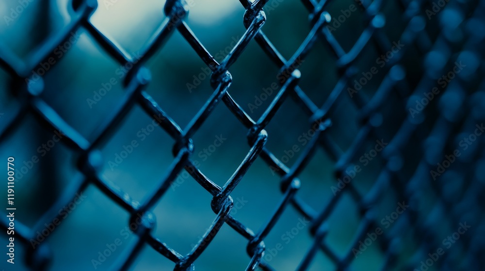 Fototapeta premium Blue industrial wire mesh