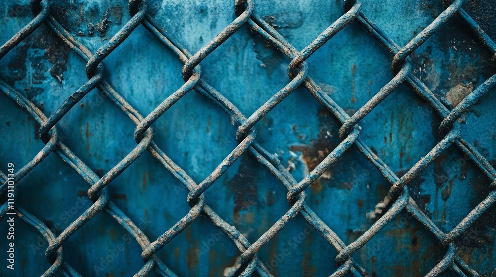 Fototapeta premium Blue industrial wire mesh