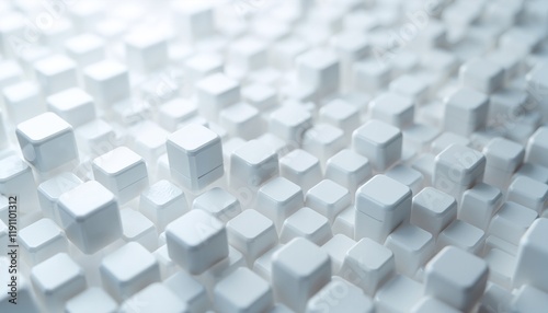 Abstract geometric white cubes background, modern minimalism, website header image