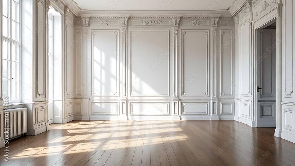 Detail of a blank wall inside a Parisian bourgeois building. Detail of a blank wall inside a Parisian bourgeois building.