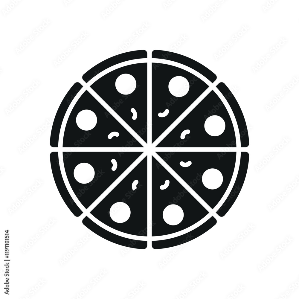 Pizza icon with a vibrant and cheesy look, perfect for capturing attention in fast food, snack, or entertainment-themed designs Pizza icon with a vibrant and cheesy look, perfect for capturing attention in fast food, snack, or entertainment-themed designs