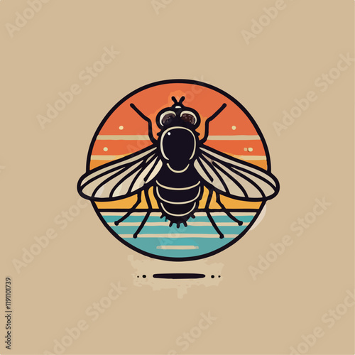 illustration of a fly an background