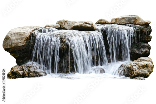 Waterfall with Sparkling Clear Water