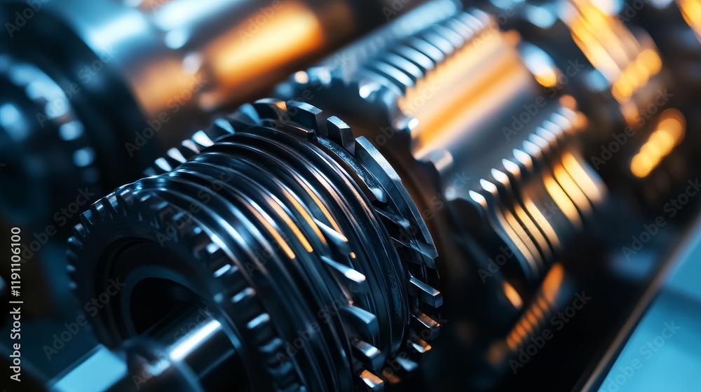 Fototapeta premium Detailed metallic gears. Industry background